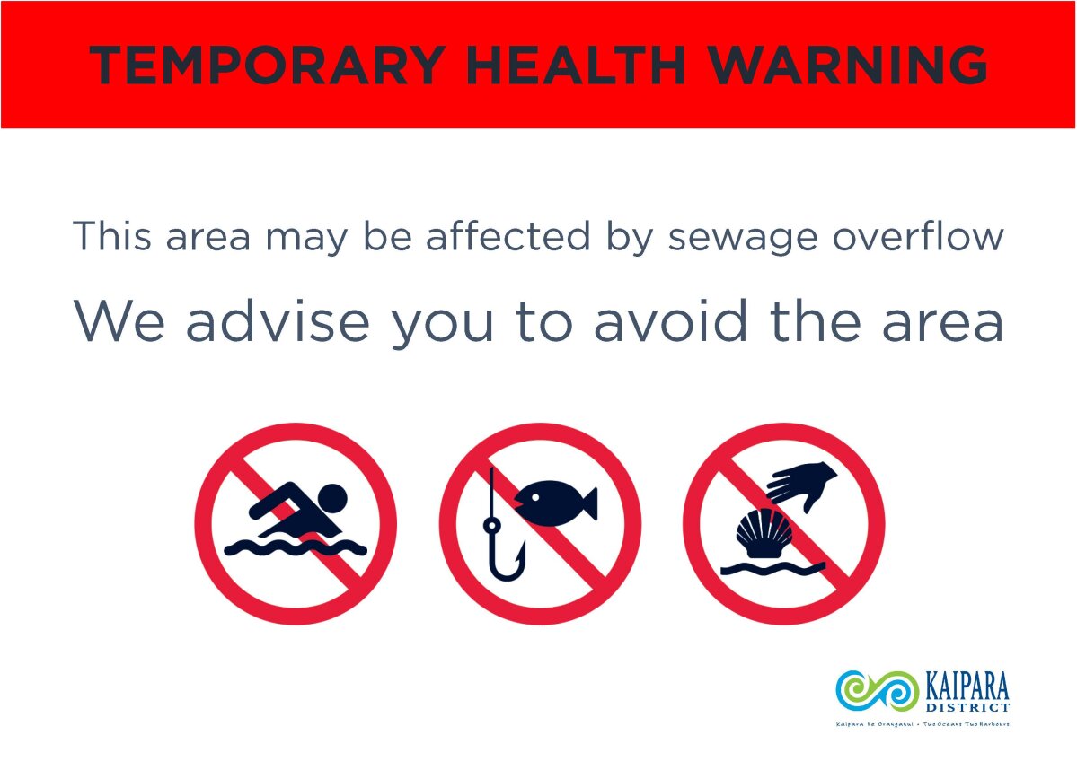Health warning - Mangawhai estuary